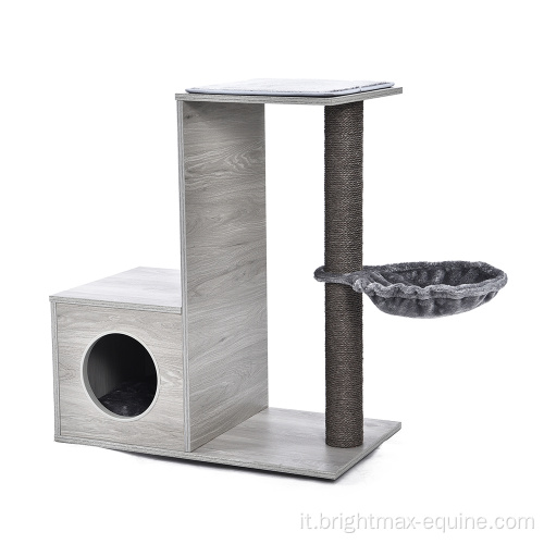 Piccolo robusto gattino graffiante parco giochi Sisal Post Wooden Board Condo Strong Cat Tree